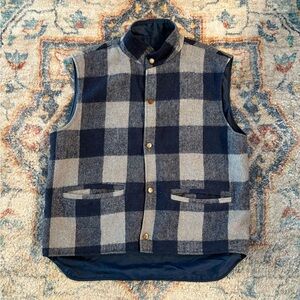Vintage Zellers Plaid Reversible Vest Medium